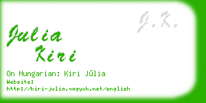julia kiri business card